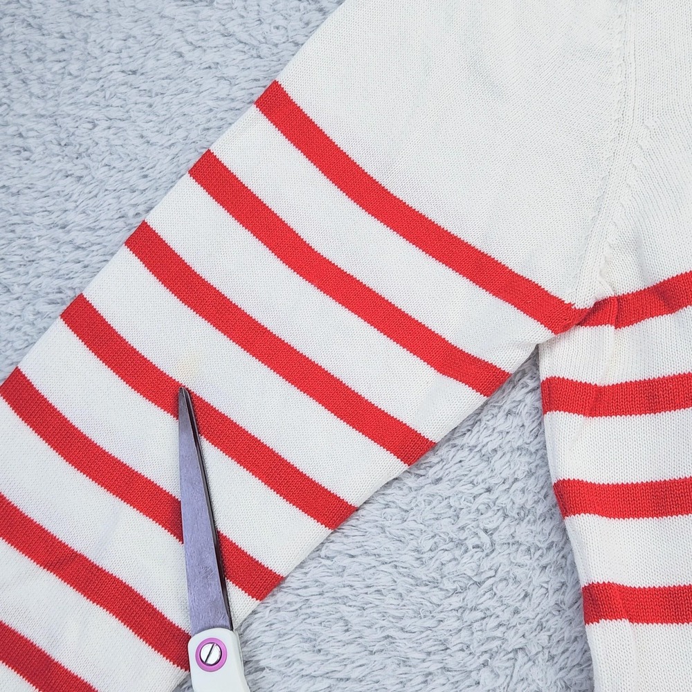 Ohio State Buckeyes Sweater Womens Medium White Red NCAA Football Quarter Zip - Picture 5 of 13